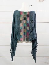 Poncho largo todos deshilados Chiapas