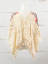 Poncho corto todos deshilados Chiapas