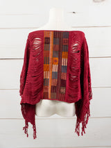 Poncho corto todos deshilados Chiapas