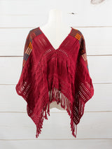 Poncho corto todos deshilados Chiapas