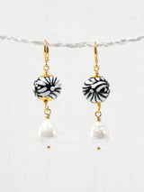 Aretes talavera esferas con perlas
