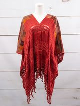 Poncho largo todos deshilados Chiapas