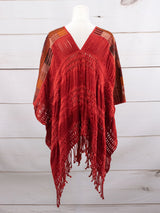 Poncho largo todos deshilados Chiapas
