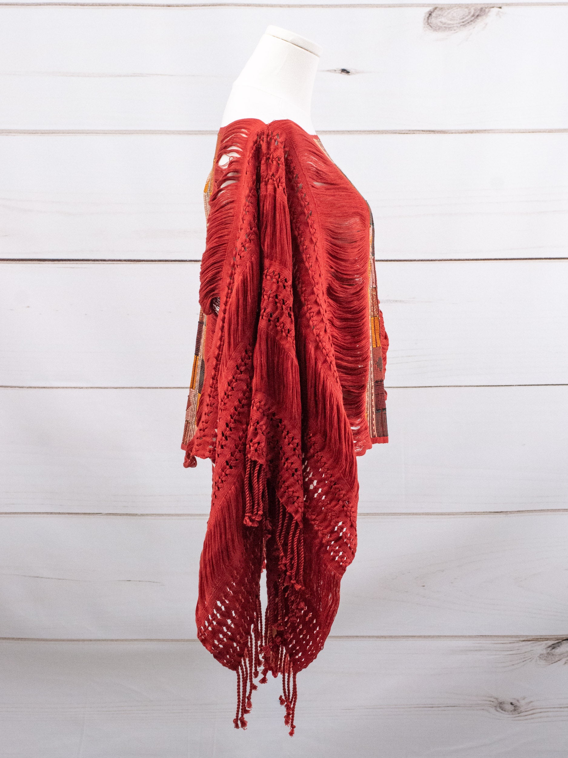 Poncho largo todos deshilados Chiapas