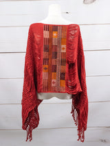 Poncho largo todos deshilados Chiapas