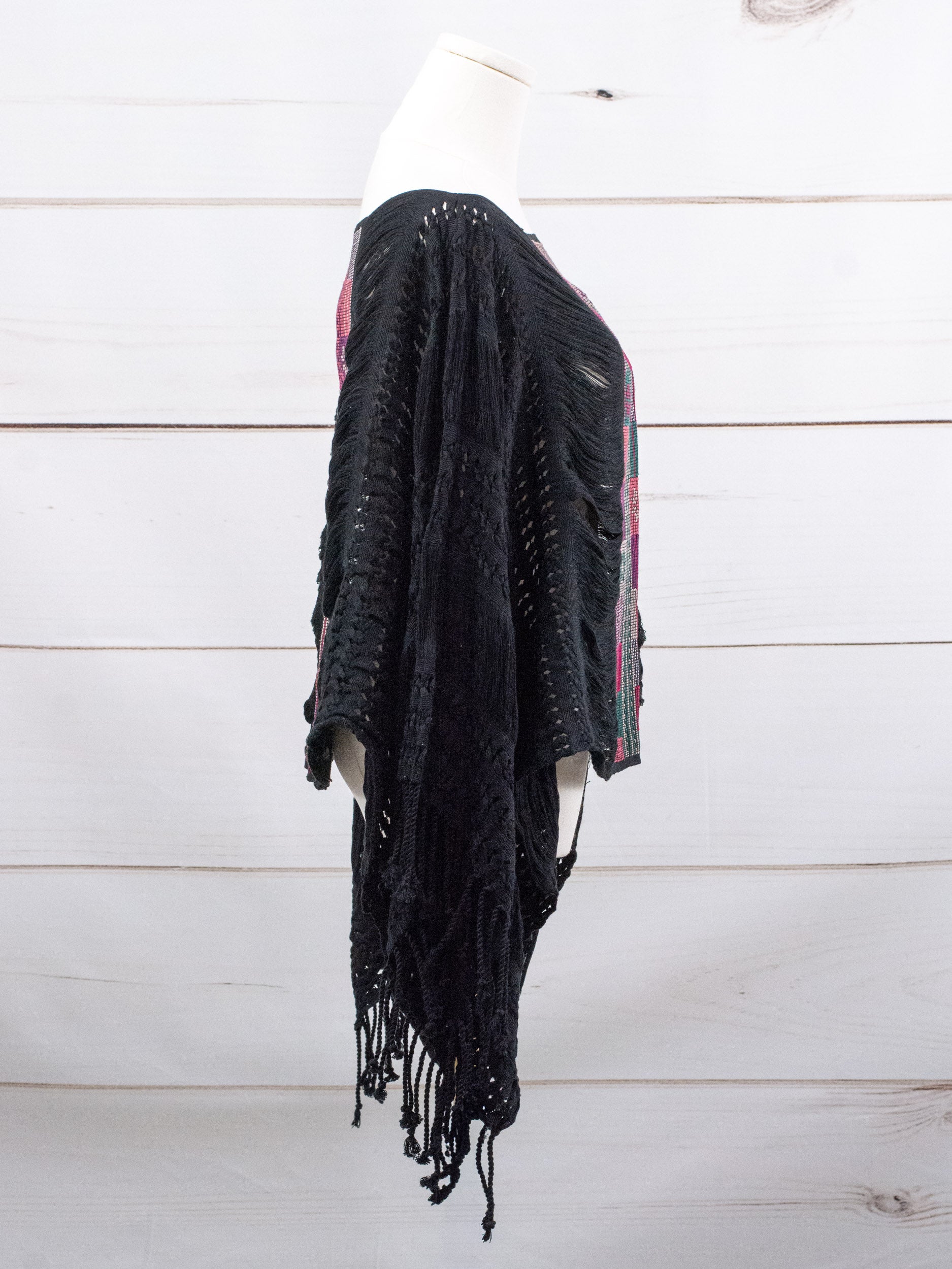 Poncho largo todos deshilados Chiapas
