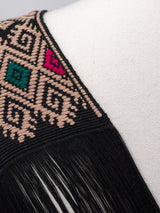 Poncho largo tres líneas deshiladas Chiapas