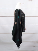Poncho largo tres líneas deshiladas Chiapas