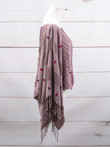 Poncho largo tres líneas deshiladas Chiapas