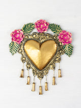 Heart with pompoms and flowers